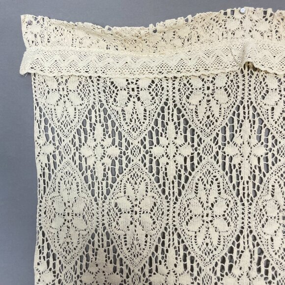 Vintage Crocheted Lace Curtain Tassels Boho Hippie Home Decor Rod Pocket White - Picture 12 of 13